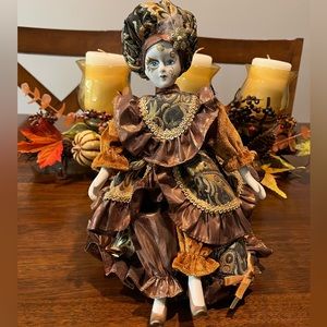 Vintage Musical Porcelain Doll